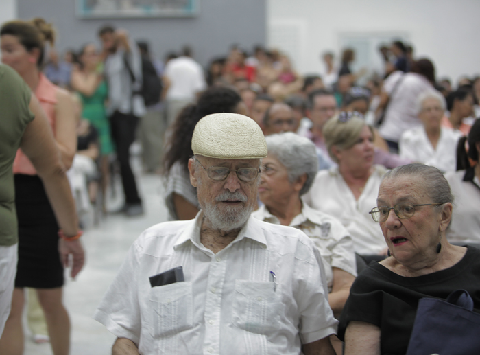 Retamar en el homenaje Haydée Santamaría en la Casa de las Américas (abril 2015). Foto Virgilio Ponce archivo.